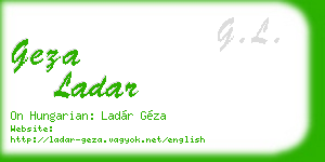 geza ladar business card